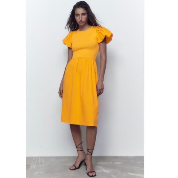 Zara Puff Sleeve Dress - Picture 1 of 6
